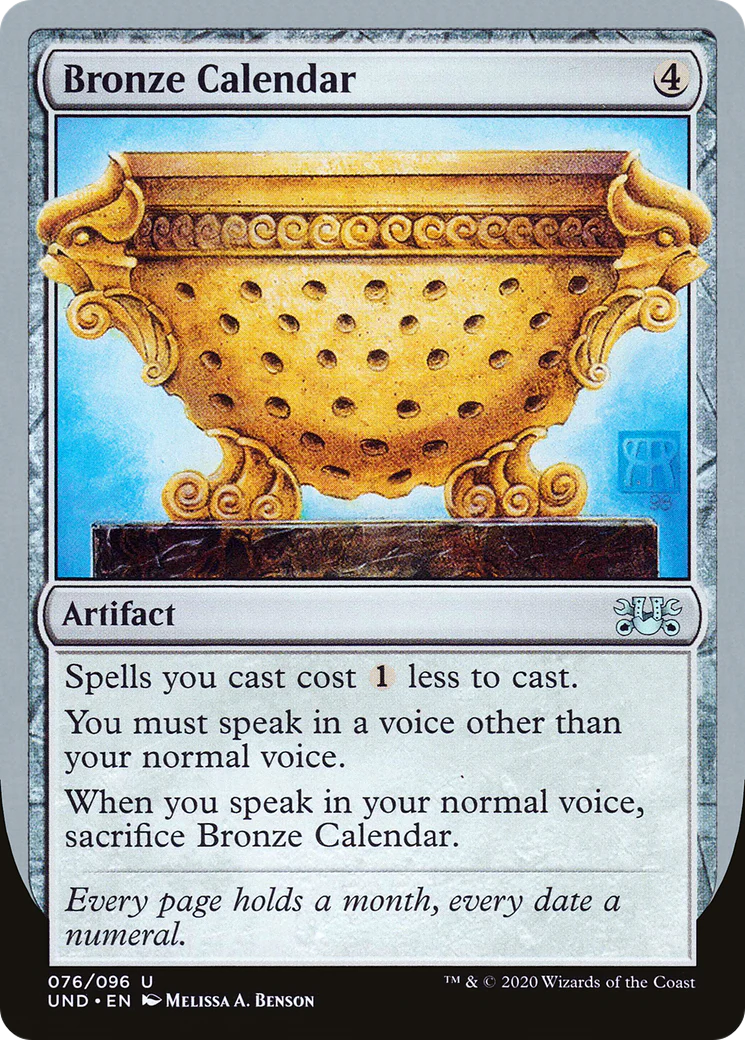 Bronze Calendar (UND-076) - Unsanctioned