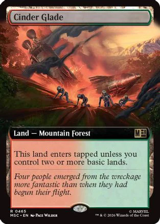 Cinder Glade (Extended Art) (MSC-465) - Commander: Marvel Super Heroes