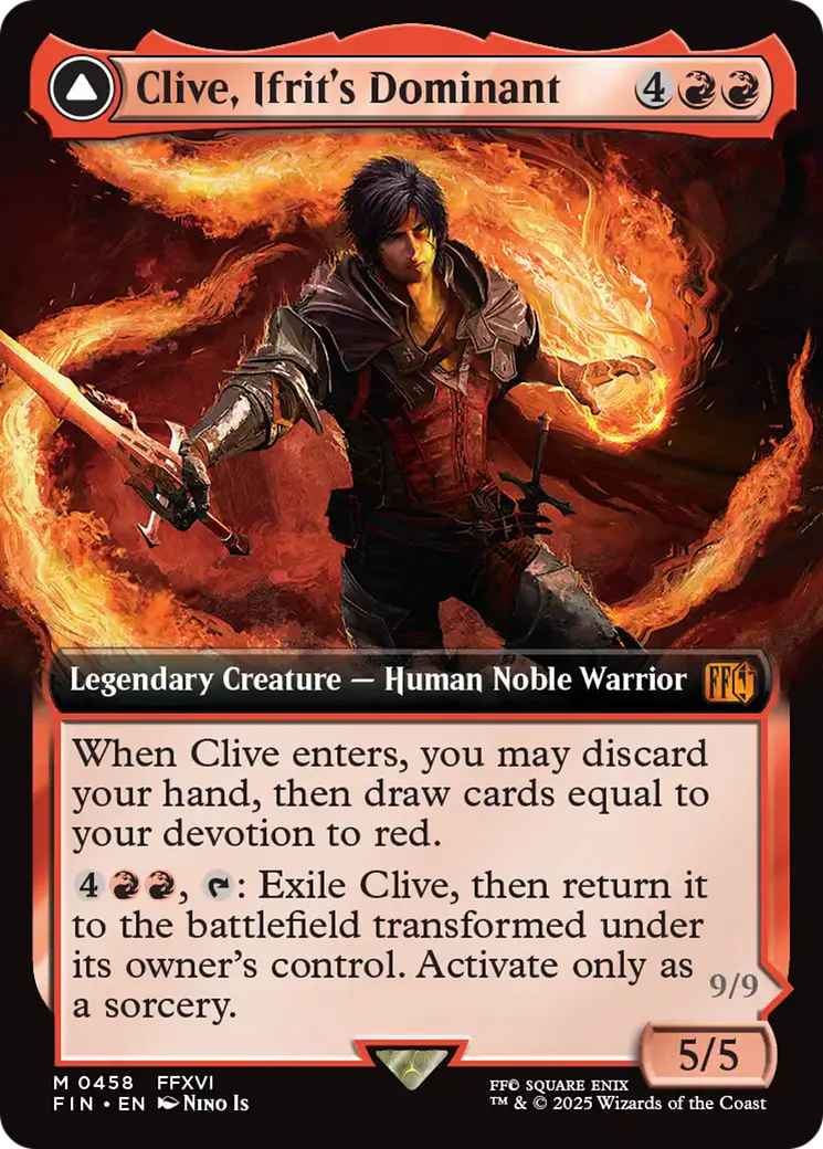 Clive, Ifrit's Dominant (Extended Art) (FIN-458) - FINAL FANTASY: (enchantment, Extended Art) Foil - Image 3