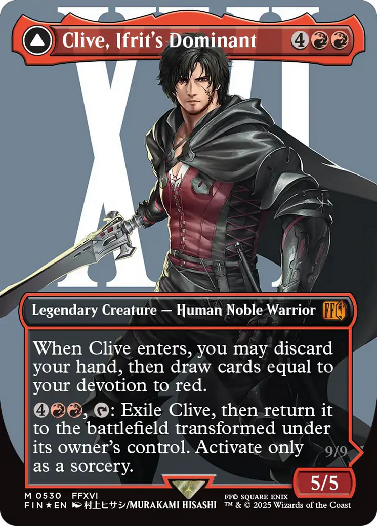Clive, Ifrit's Dominant // Ifrit, Warden of Inferno (FIN-530) - FINAL FANTASY: (enchantment) (Borderless) Foil - Image 2
