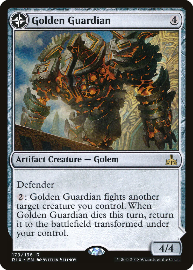 Golden Guardian // Gold-Forge Garrison (RIX-179) - Rivals of Ixalan: (compasslanddfc) - Image 3