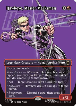 Hawkeye, Master Marksman (Borderless) (MSH-367) - Marvel Super Heroes Foil