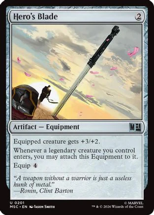Hero's Blade (Surge Foil) (MSC-201) - Commander: Marvel Super Heroes Foil