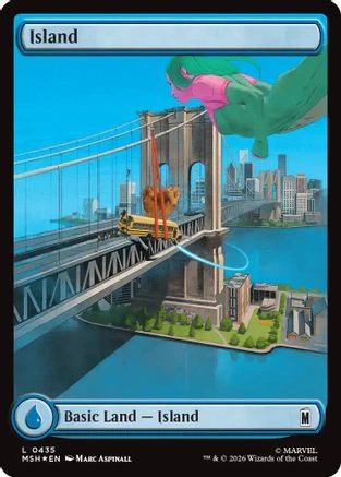 Island (0435) (Surge Foil) (MSH-435) - Marvel Super Heroes Foil
