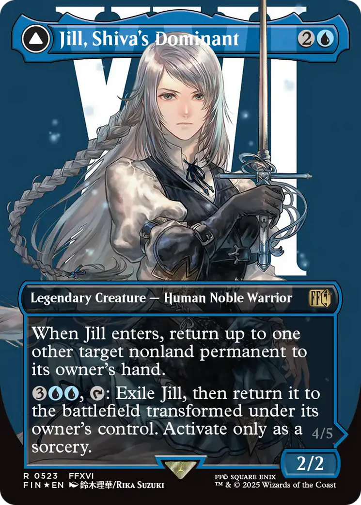 Jill, Shiva's Dominant // Shiva, Warden of Ice (FIN-523) - FINAL FANTASY: (enchantment) (Borderless) Foil - Image 4
