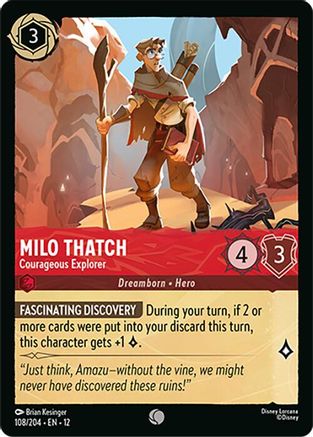 Milo Thatch - Courageous Explorer (108/204) Wilds Unknown (Cold Foil)
