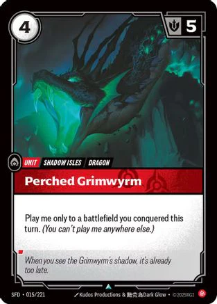 Perched Grimwyrm (015/221) [Spiritforged] Foil