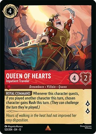 Queen of Hearts - Impatient Traveler (122/204) Wilds Unknown (Non-Foil)