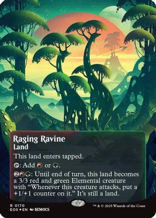 Raging Ravine (0170) (Borderless) (Galaxy Foil) (EOS-170) - Edge of Eternities: Stellar Sights Foil