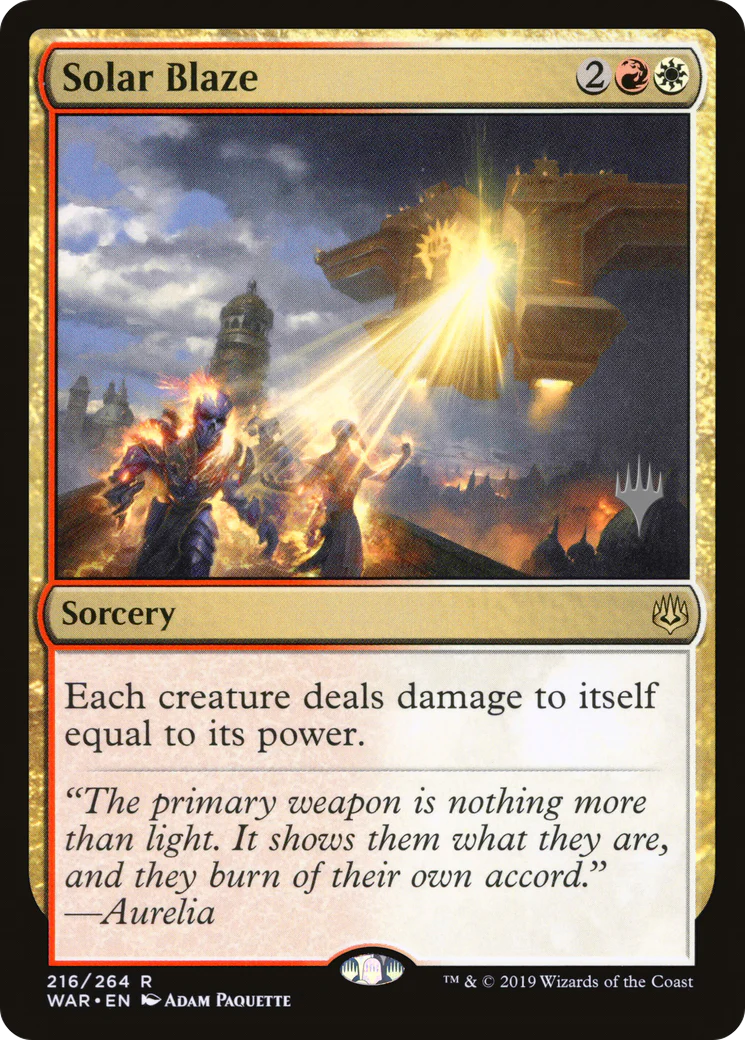 Solar Blaze (PPELD-216) - War of the Spark Promos Foil