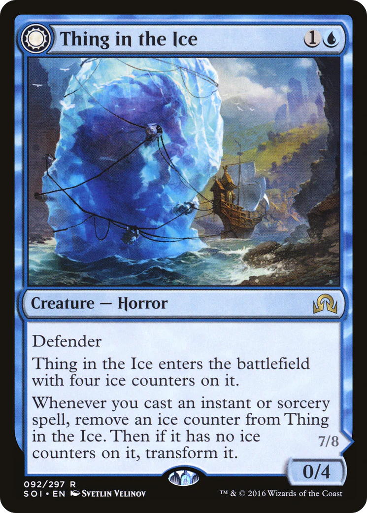 Thing in the Ice (SOI-092) - Shadows over Innistrad: (Double Faced Transform) Foil - Image 4