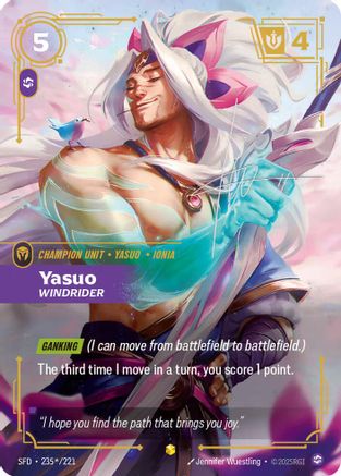 Yasuo - Windrider (Signature) (235*/221) [Spiritforged] Foil